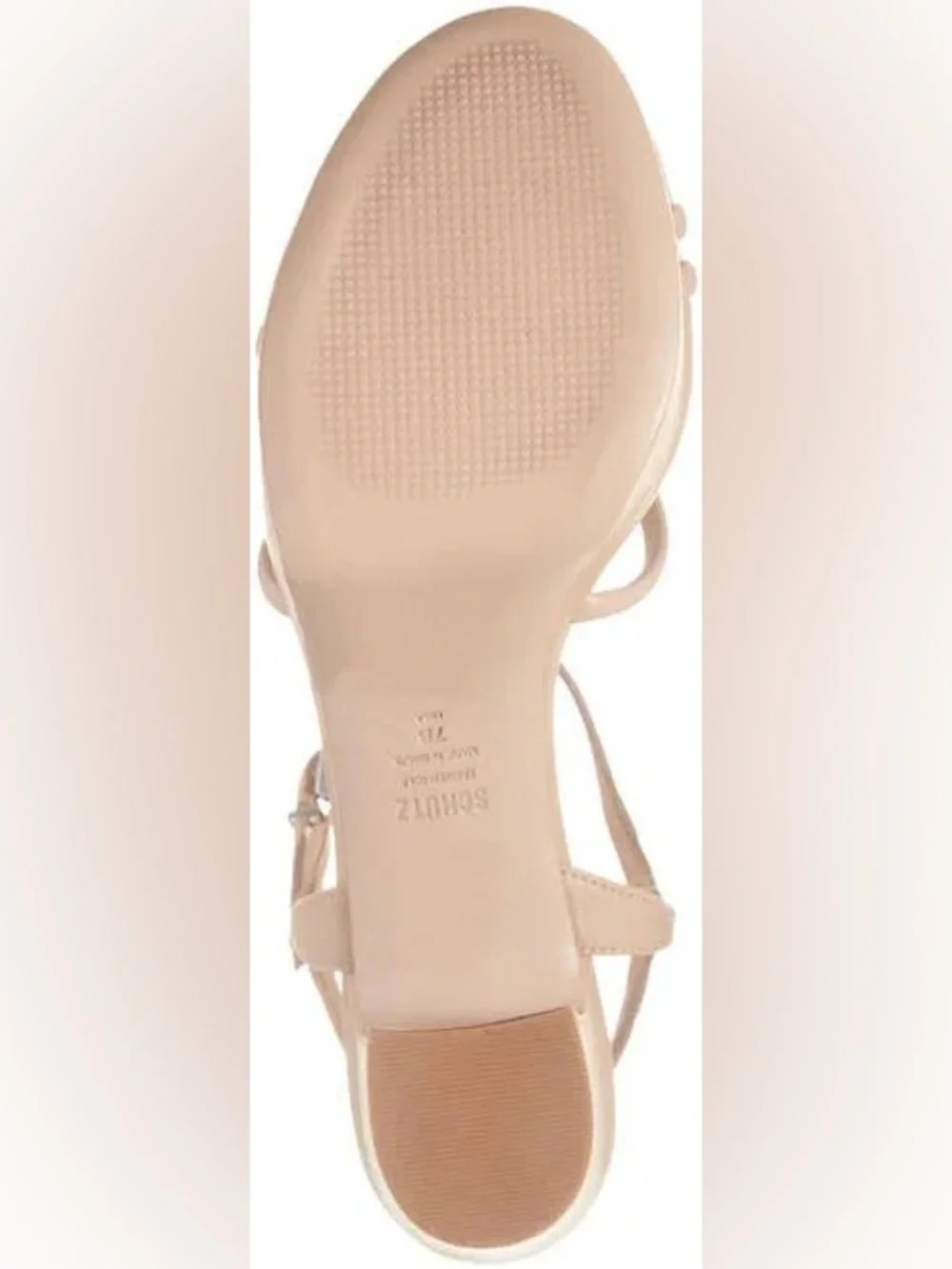 Schutz Kelsie True Beige Leather Strappy Platform Block Heel Sandals 9.5 NWOT